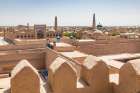 Khiva, Xorazm Region, Uzbekistan, Central Asia. The Islam Khodja Madrasa and Minaret. Art Print